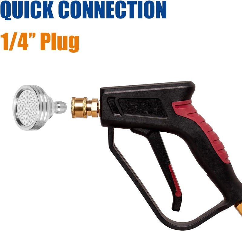 Solivede Stainless Steel Pressure Washer Nozzle Tips Soft Wash Gun Shower Nozzle with Large Spray Head, 1/4'' Quick Connect Adapter for Pressure Washer Gun Car Washing, Tire Detailing, Garden Watering - Image 4